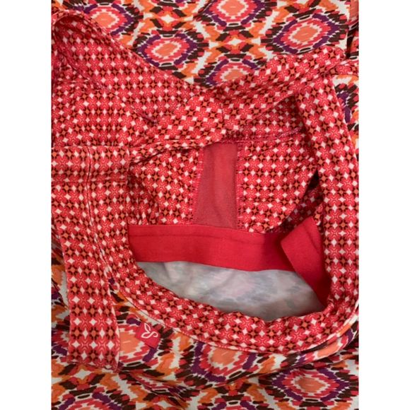 PrAna, Pink/Orange/Purple/White Stretchy Fit-Flare Dress w/ Built-in Bra, Used - Picture 7 of 9